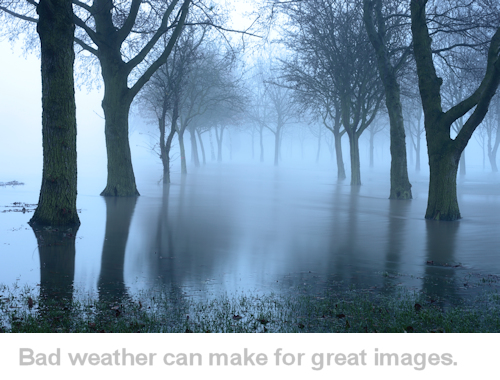 example of photograph in bad weather, fog and floods