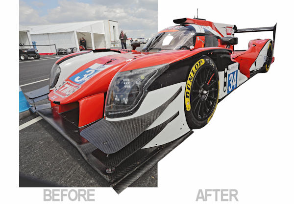 example of a car partly cut out from its background.