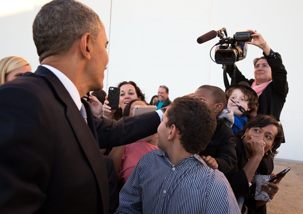 Hope Hall working with President Obama
