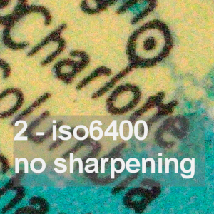 example of picture with noise and no sharpening artifacts