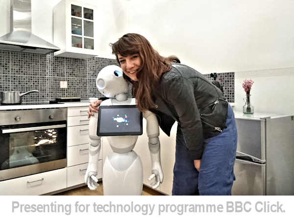 Kathleen presenting for technology programme BBC Click.