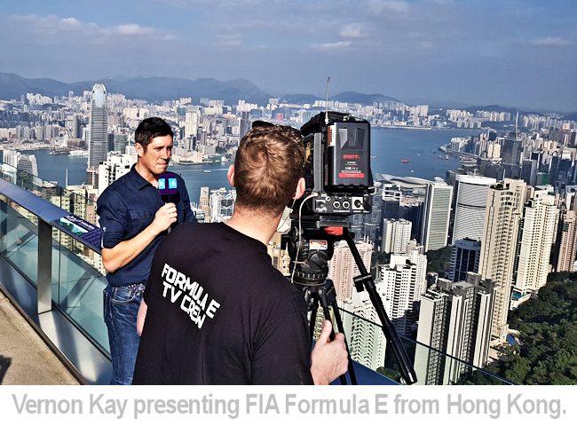 Vernon Kay presenting FIA Formula E from Hong Kong.