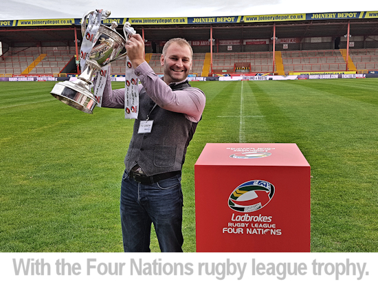 richard with four nations rugby league trophy