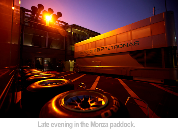 beautiful sunlight strikes a Mercedes building.